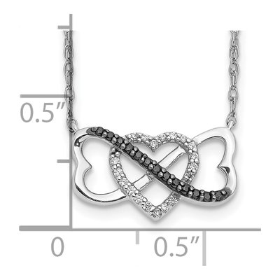 10K White Gold 1/10 ct tw Black Diamond Heart Pendant Necklace – view 3