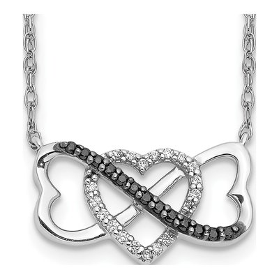 14K White Gold 1/10 ct tw Diamond Heart Pendant Necklace