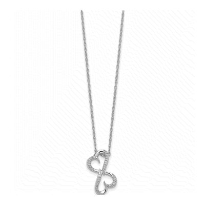 14K White Gold 1/20 ct tw Diamond Heart Infinity Pendant Necklace – view 3
