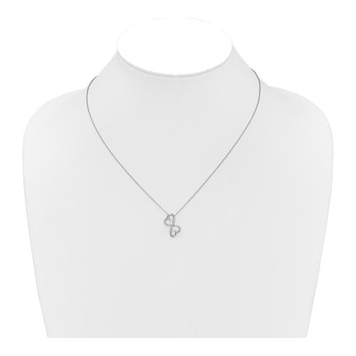14K White Gold 1/20 ct tw Diamond Heart Infinity Pendant Necklace – view 4