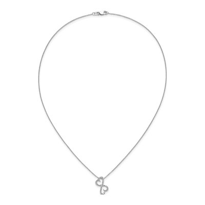 14K White Gold 1/20 ct tw Diamond Heart Infinity Pendant Necklace – view 5