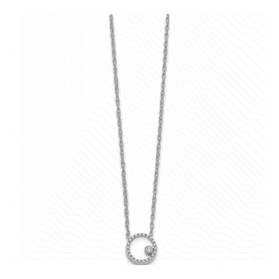 14K White Gold 1/10 ct tw Diamond Open Circle Necklace – view 3