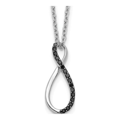 14K White Gold 1/15 ct tw Diamond Infinity Pendant Necklace