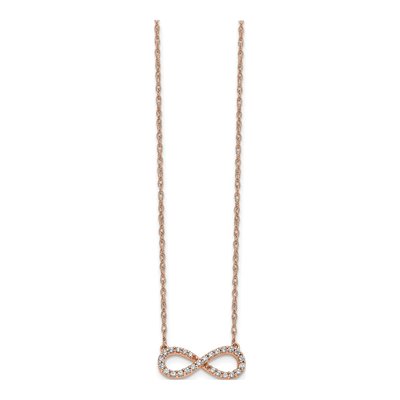 10K Rose Gold 1/6 ct tw Diamond Infinity Necklace – view 2