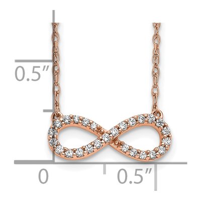 10K Rose Gold 1/6 ct tw Diamond Infinity Necklace – view 3