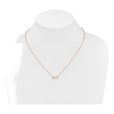 10K Rose Gold 1/6 ct tw Diamond Infinity Necklace – view 4