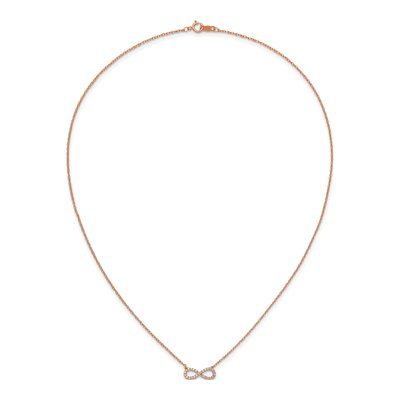 10K Rose Gold 1/6 ct tw Diamond Infinity Necklace – view 5