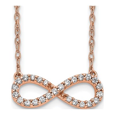 10K Rose Gold 1/6 ct tw Diamond Infinity Necklace