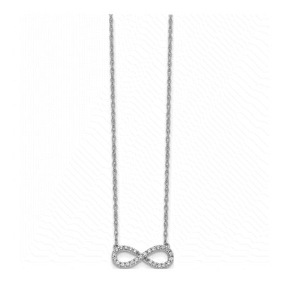10K White Gold 1/6 ct tw Diamond Infinity Pendant Necklace – view 2