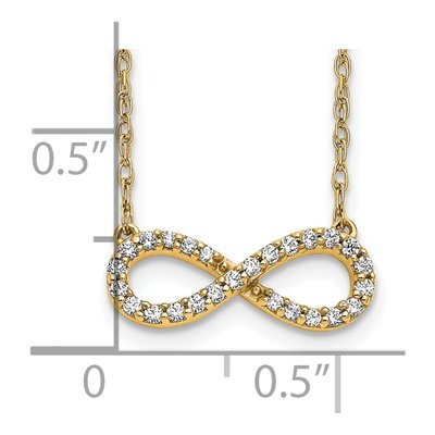 10K Yellow Gold 1/6 ct tw Diamond Infinity Pendant Necklace – view 3