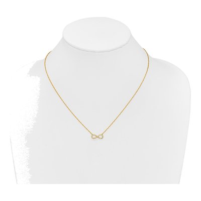 10K Yellow Gold 1/6 ct tw Diamond Infinity Pendant Necklace – view 4