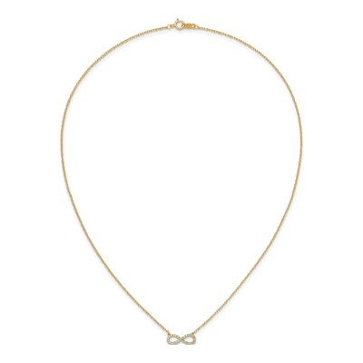 10K Yellow Gold 1/6 ct tw Diamond Infinity Pendant Necklace – view 5