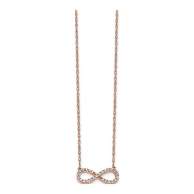 14K Rose Gold 1/6 ct tw Diamond Infinity Necklace – view 2