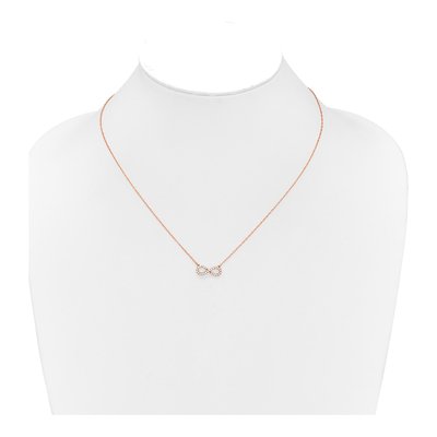 14K Rose Gold 1/6 ct tw Diamond Infinity Necklace – view 3