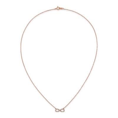 14K Rose Gold 1/6 ct tw Diamond Infinity Necklace – view 4