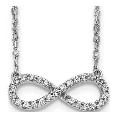 14K White Gold 1/6 ct tw Diamond Infinity Pendant Necklace