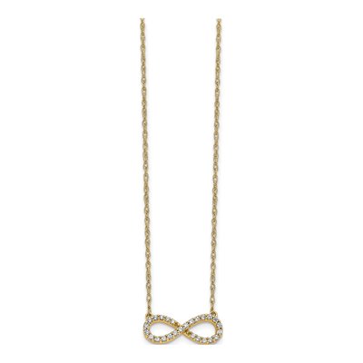 14K Yellow Gold 1/6 ct tw Diamond Infinity Necklace – view 3