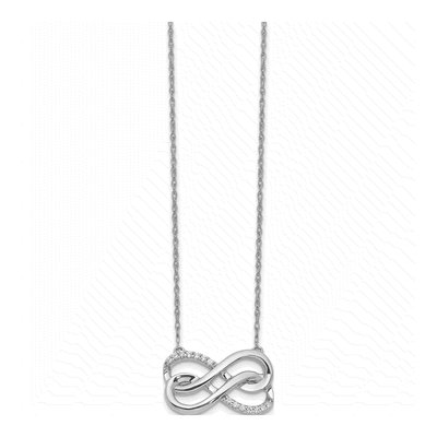 14K White Gold 1/10 ct tw Diamond Double Infinity Pendant Necklace – view 3