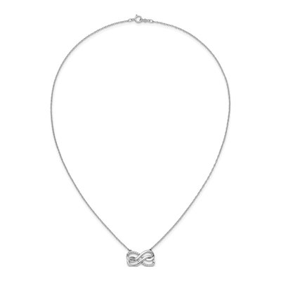 14K White Gold 1/10 ct tw Diamond Double Infinity Pendant Necklace – view 5