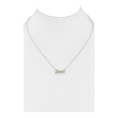 14K Two-Tone Gold Diamond LOVE Pendant Necklace – view 4