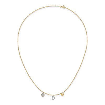 14K Yellow Gold 1/10 ct tw Diamond Two Circle Heart Pendant Necklace – view 5