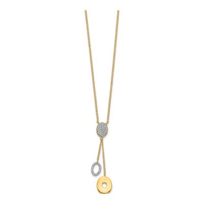 14K Yellow Gold 1/10 ct tw Diamond Circle Dangle Y-Necklace – view 2