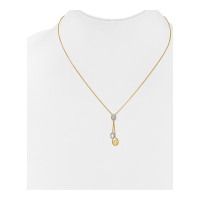 14K Yellow Gold 1/10 ct tw Diamond Circle Dangle Y-Necklace – view 3