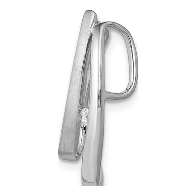 14K White Gold 1/20 ct tw Diamond Double Teardrop Slide Pendant – view 3