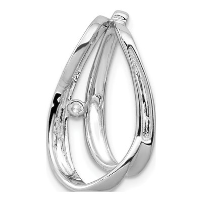 14K White Gold 1/20 ct tw Diamond Double Teardrop Slide Pendant – view 4