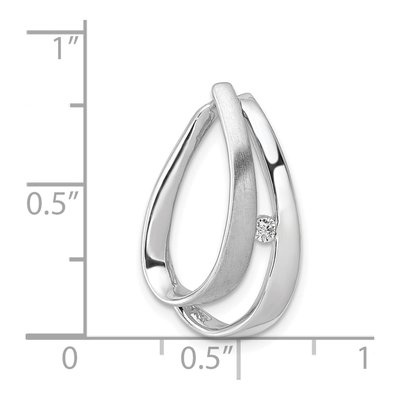 14K White Gold 1/20 ct tw Diamond Double Teardrop Slide Pendant – view 5