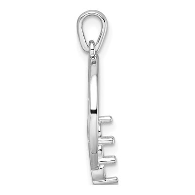 14K White Gold Three-Stone Circle Pendant Mounting – view 3