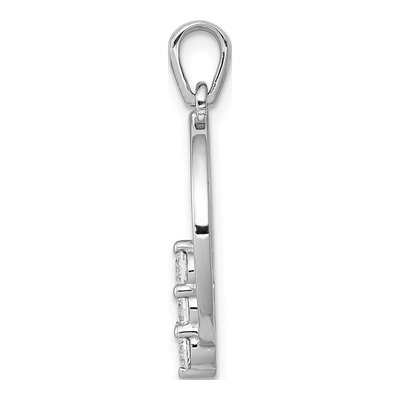 14K White Gold 1/4 ct tw Diamond Three-Stone Circle Pendant – view 2