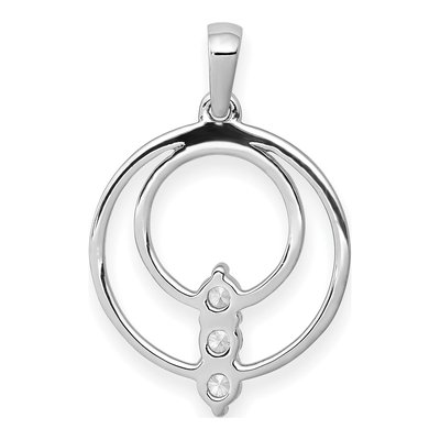 14K White Gold 1/4 ct tw Diamond Three-Stone Circle Pendant – view 3