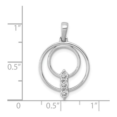 14K White Gold 1/4 ct tw Diamond Three-Stone Circle Pendant – view 4