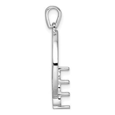14K White Gold Three-Stone Circle Pendant Mounting – view 3