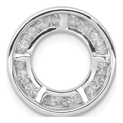 14K White Gold 1/2 ct tw Diamond Circle Slide Pendant – view 3