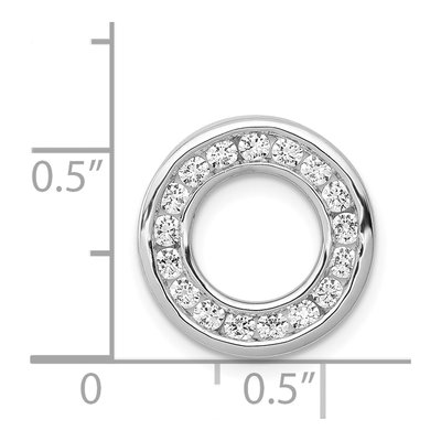 14K White Gold 1/2 ct tw Diamond Circle Slide Pendant – view 4