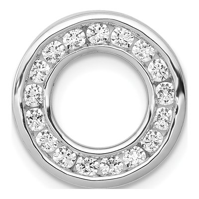 14K White Gold 1/2 ct tw Diamond Circle Slide Pendant