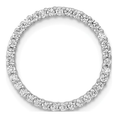 14K White Gold 1/3 ct tw Diamond Circle Slide Pendant