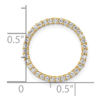 14K Yellow Gold 1/3 ct tw Diamond Circle Slide Pendant – view 4