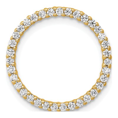 14K Yellow Gold 1/3 ct tw Diamond Circle Slide Pendant