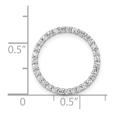14K White Gold 3/8 ct tw Diamond Circle Slide Pendant – view 5