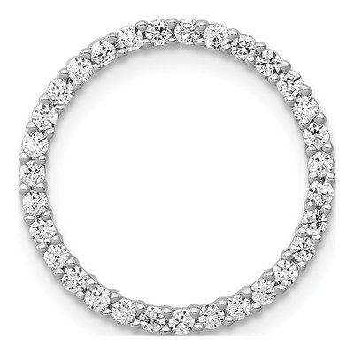 14K White Gold 3/8 ct tw Diamond Circle Slide Pendant