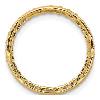 14K Yellow Gold 3/8 ct tw Diamond Circle Slide Pendant – view 3