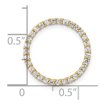 14K Yellow Gold 3/8 ct tw Diamond Circle Slide Pendant – view 4