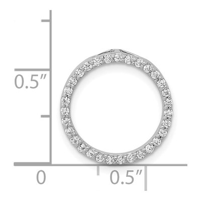 14K White Gold 1/4 ct tw Diamond Circle Slide Pendant – view 5