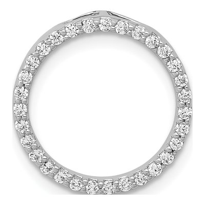 14K White Gold 1/4 ct tw Diamond Circle Slide Pendant