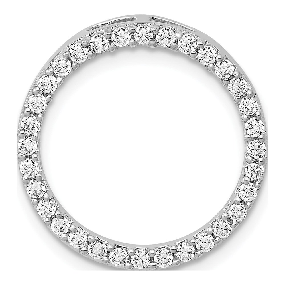 14K White Gold Rhodium-Plated 1/2 Carat Diamond Circle Chain Slide