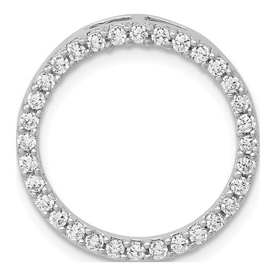 14K White Gold 1/2 ct tw Lab-Grown Diamond Circle Slide Pendant