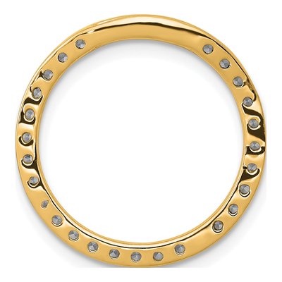 14K Yellow Gold 1/2 ct tw Diamond Circle Slide Pendant – view 3